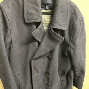 Lands' End Men's Navy Blue Peacoat